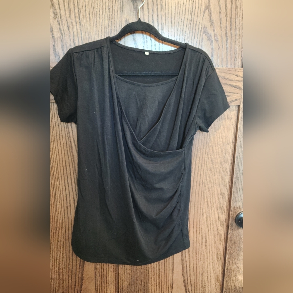 BUNDLE OF 3 Faux Wrap MATERNITY/NURSING Short Sleeve Tops